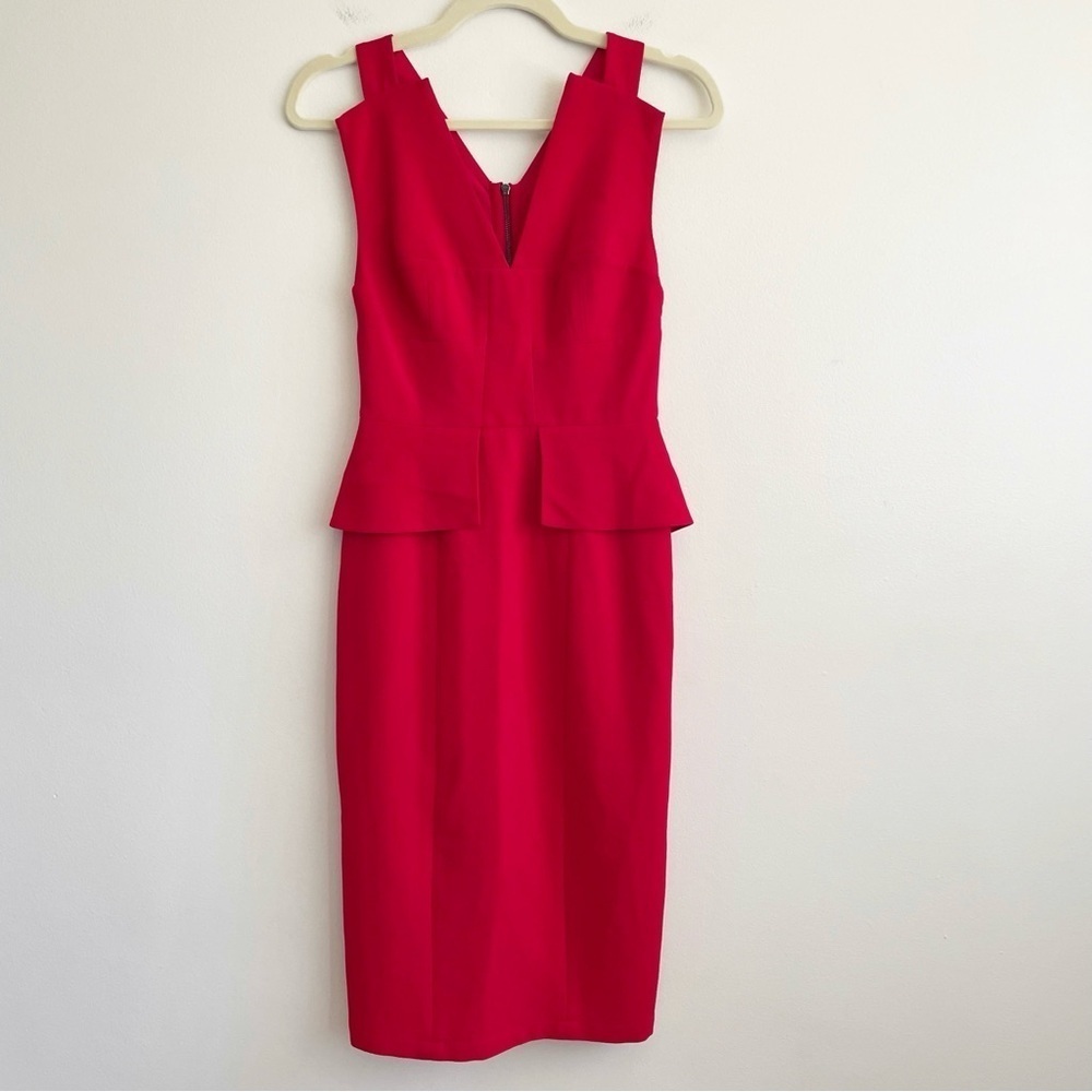 Cushnie et Ochs red cut out dress back zip cherry sexy going out event valentine - Picture 13 of 13